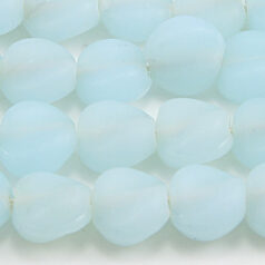 Beads, Glass Beads,  10mm Disc Twist Matte,  OPAL ICE BLUE