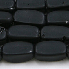 Beads, Glass Beads,  13x7mm Rectangle Matte, BLACK