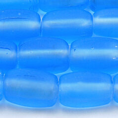 Beads, Glass Beads,  13x7mm Rectangle Matte, LIGHT BLUE AQUA