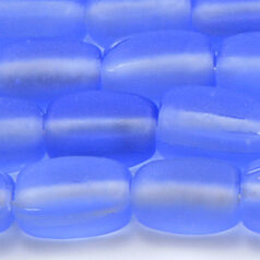 Beads, Glass Beads,  13x7mm Rectangle Matte, SAPPHIRE