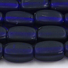 Beads, Glass Beads,  13x7mm Rectangle Matte, COBALT BLUE