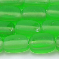 Beads, Glass Beads,  13x7mm Rectangle Matte, PERIDOT