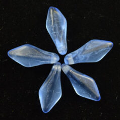 Beads, Glass Beads, 15x6mm Dagger Drop, LIGHT SAPPHIRE