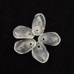 Beads, Glass Beads, 10x6mm Leaf Drop, CRYSTAL