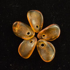 Beads, Glass Beads, 10x6mm Leaf Drop, TOPAZ