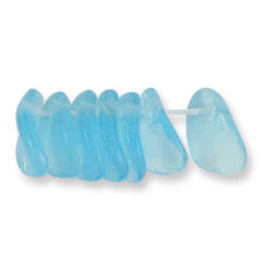 Beads, Glass Beads, 10x6mm Leaf Drop, LIGHT AQUA