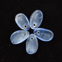 Beads, Glass Beads, 10x6mm Leaf Drop, LIGHT SAPPHIRE