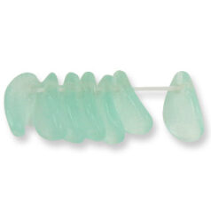 Beads, Glass Beads, 10x6mm Leaf Drop, AQUAMARINE