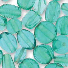 Beads, Mixed Shapes, Transparent, TURQUOISE sizes range from 4-16mm (hole size approx 2-2.4mm)