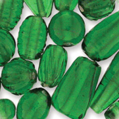 Beads, Mixed Shapes, Transparent, GREEN sizes range from 4-16mm (hole size approx 2-2.4mm)