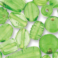 Beads, Mixed Shapes, Transparent, LIGHT GREEN sizes range from 4-16mm (hole size approx 2-2.4mm)
