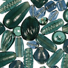 Beads, Mixed Shapes, Transparent, MONTANA BLUE sizes range from 4-16mm (hole size approx 2-2.4mm)