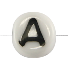 Bead, Preciosa Czech Pressed Glass, 6x4mm Alphabet Bead,  Letter A (Hole Size 0.7mm)