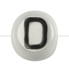 Bead, Preciosa Czech Pressed Glass, 6x4mm Alphabet Bead,  Letter D (Hole Size 0.7mm)