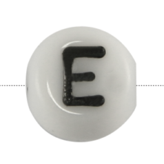 Bead, Preciosa Czech Pressed Glass, 6x4mm Alphabet Bead,  Letter E (Hole Size 0.7mm)