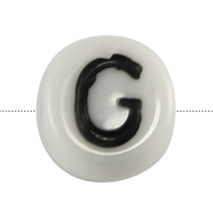 Bead, Preciosa Czech Pressed Glass, 6x4mm Alphabet Bead, Letter G (Hole Size 0.7mm)
