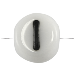 Bead, Preciosa Czech Pressed Glass, 6x4mm Alphabet Bead,  Letter I (Hole Size 0.7mm)