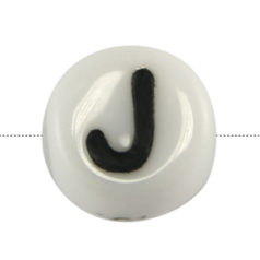 Bead, Preciosa Czech Pressed Glass, 6x4mm Alphabet Bead,  Letter J (Hole Size 0.7mm)