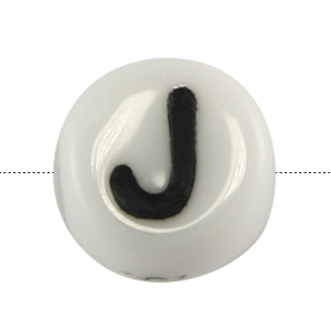 Bead, Preciosa Czech Pressed Glass, 6x4mm Alphabet Bead, Letter J (Hole Size 0.7mm)