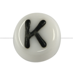 Bead, Preciosa Czech Pressed Glass, 6x4mm Alphabet Bead,  Letter K (Hole Size 0.7mm)