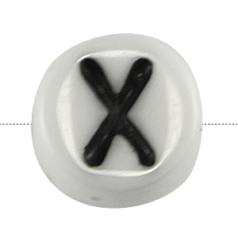 Bead, Preciosa Czech Pressed Glass, 6x4mm Alphabet Bead,  Letter X (Hole Size 0.7mm)