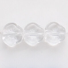Bead, Preciosa Czech Pressed Glass, 9mm Flower Bead - Crystal (Thickness  4.5mm, Hole Size 1.2mm)