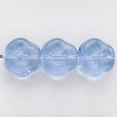 Bead, Preciosa Czech Pressed Glass, 9mm Flower Bead - Light Sapphire (Thickness  4.5mm, Hole Size 1.2mm)