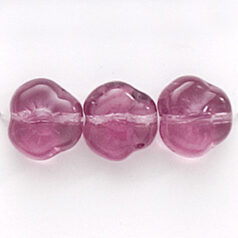 Bead, Preciosa Czech Pressed Glass, 9mm Flower Bead - Amethyst (Thickness  4.5mm, Hole Size 1.2mm)