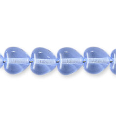 Bead, Preciosa Czech Pressed Glass, 6mm Glass Heart - Transparent Light Sapphire (Hole Size 0.9mm)