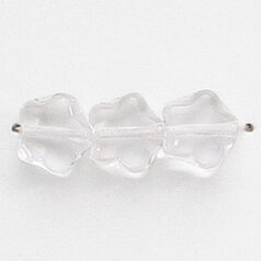Bead, Preciosa Czech Pressed Glass, 8mm Star - Crystal (Thickness 3.5mm, Hole Size 0.9mm)
