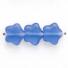 Bead, Preciosa Czech Pressed Glass, 8mm Star - Matte Blue(Thickness 3.5mm, Hole Size 0.9mm)