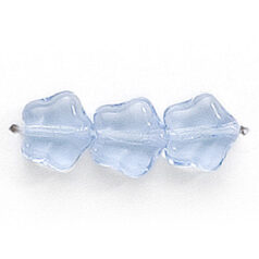 Bead, Preciosa Czech Pressed Glass, 8mm Star - Transparent Light Sapphire(Thickness 3.5mm, Hole Size 0.9mm)