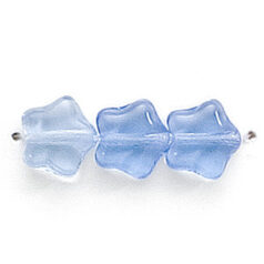 Bead, Preciosa Czech Pressed Glass, 8mm Star - Transparent Sapphire(Thickness 3.5mm, Hole Size 0.9mm)