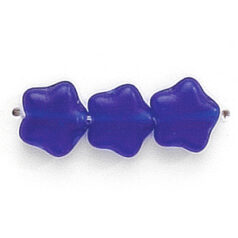 Bead, Preciosa Czech Pressed Glass, 8mm Star - Matte Cobalt Blue (Thickness 3.5mm, Hole Size 0.9mm)