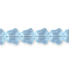Bead, Preciosa Czech Pressed Glass, 8mm Star - Transparent Lt. Aquamarine (Thickness 3.5mm, Hole Size 0.9mm)