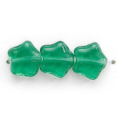 Bead, Preciosa Czech Pressed Glass, 8mm Star - Transparent Dark Emerald (Thickness 3.5mm, Hole Size 0.9mm)