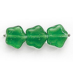 Bead, Preciosa Czech Pressed Glass, 8mm Star - Transparent Lt. Emerald (Thickness 3.5mm, Hole Size 0.9mm)