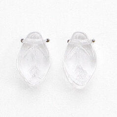 Bead, Preciosa Czech Pressed Glass, 12x7mm Leaf - Transparent Crystal (Thickness 3.25mm, Hole Size 1.1mm)