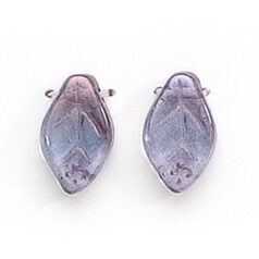 Bead, Preciosa Czech Pressed Glass, 12x7mm Leaf - Transparent Lustre Amethyst (Thickness 3.25mm, Hole Size 1.1mm)