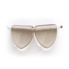 Bead, Preciosa Czech Pressed Glass, 9mm Drop Triangle - Transparent Black Diamond (Thickness 3.5mm, Hole Size 0.9mm)