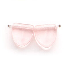 Bead, Preciosa Czech Pressed Glass, 9mm Drop Triangle - Transparent Rosaline (Thickness 3.5mm, Hole Size 0.9mm)