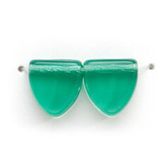 Bead, Preciosa Czech Pressed Glass, 9mm Drop Triangle - Transparent Light Emerald (Thickness 3.5mm, Hole Size 0.9mm)