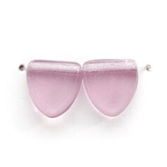 Bead, Preciosa Czech Pressed Glass, 9mm Drop Triangle - Transparent Amethyst (Thickness 3.5mm, Hole Size 0.9mm)