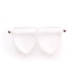 Bead, Preciosa Czech Pressed Glass, 9mm Drop Triangle - Transparent Matte Crystal  (Thickness 3.5mm, Hole Size 0.9mm)