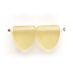 Bead, Preciosa Czech Pressed Glass, 9mm Drop Triangle - Transparent Matte Lt. Topaz (Thickness 3.5mm, Hole Size 0.9mm)