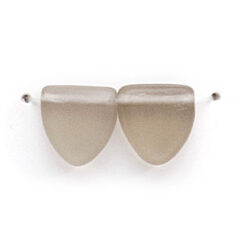 Bead, Preciosa Czech Pressed Glass, 9mm Drop Triangle - Transparent Matte Blk. Diamond (Thickness 3.5mm, Hole Size 0.9mm)