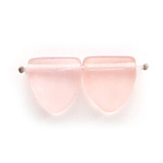 Bead, Preciosa Czech Pressed Glass, 9mm Drop Triangle - Transparent Matte Rosaline (Thickness 3.5mm, Hole Size 0.9mm)