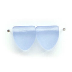 Bead, Preciosa Czech Pressed Glass, 9mm Drop Triangle - Transparent Matte Lt. Sapphire (Thickness 3.5mm, Hole Size 0.9mm)