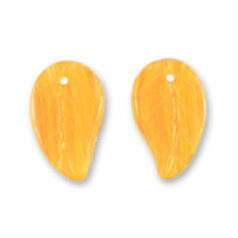 Bead, Preciosa Czech Pressed Glass, 14x9mm Leaf - Orange (Thickness 3.25mm, Hole Size 1.1mm)