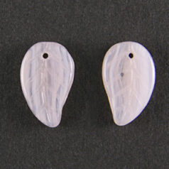 Bead, Preciosa Czech Pressed Glass, 14x9mm Leaf - Pink (Thickness 3.25mm, Hole Size 1.1mm)